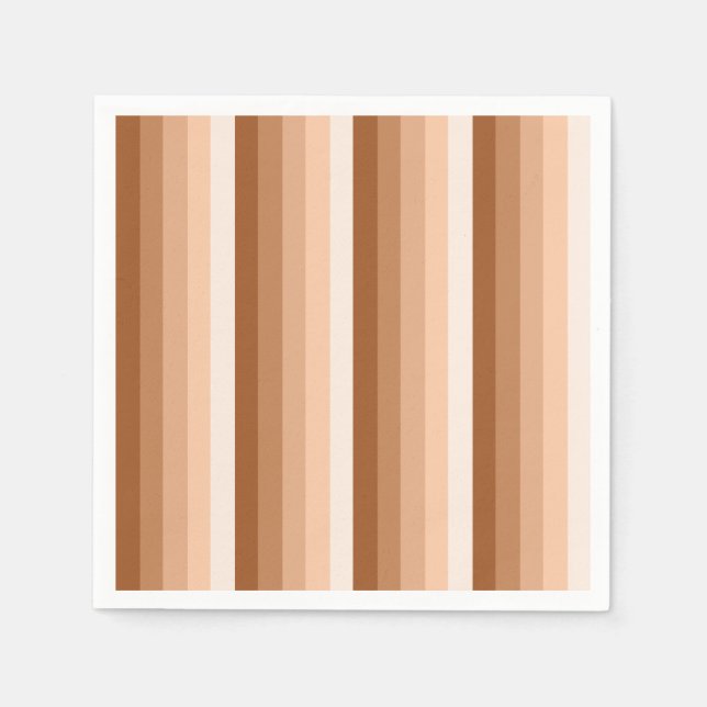 Burnt orange shadow stripes napkin (Front)