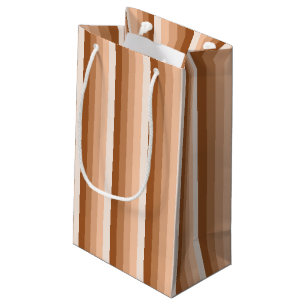 Burnt orange shadow stripes small gift bag