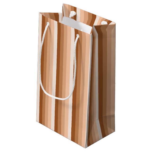 Burnt orange shadow stripes small gift bag (Back Angled)