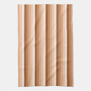 Burnt orange shadow stripes tea towel
