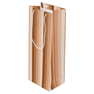 Burnt orange shadow stripes wine gift bag