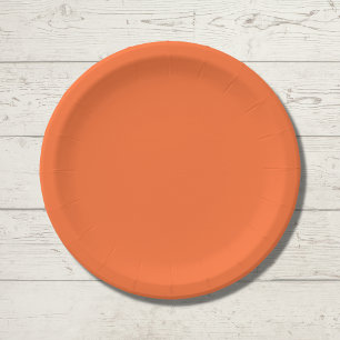 Burnt Orange Solid Color  Paper Plate