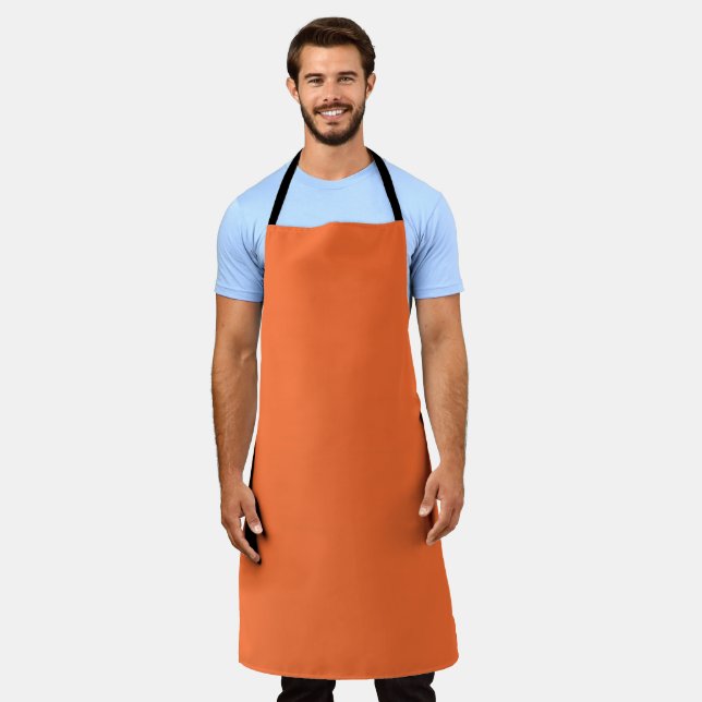 Burnt Orange Solid Colour Apron (Worn)