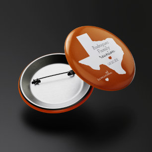 Burnt Orange State of Texas Family Reunion 6 Cm Round Badge