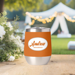 Burnt Orange Stylised Name Wedding Groomsman