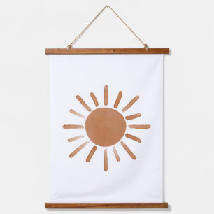 Burnt Orange Sun Boho Nursery Decor Hanging Tapestry