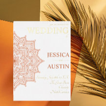 Burnt Orange Sunrise Mandala Summer Fall Wedding