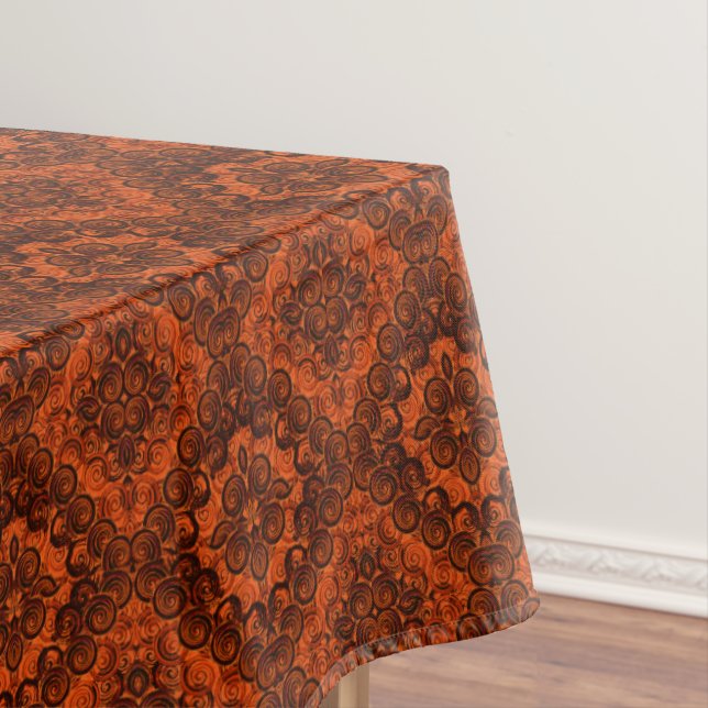 Burnt Orange Swirl Tablecloth (In Situ)