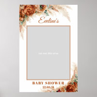 Burnt orange terracotta baby shower photo prop