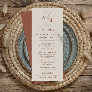 Burnt Orange Terracotta Flat Menu