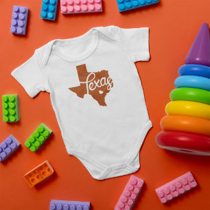 Burnt Orange Texas Heart Baby Bodysuit