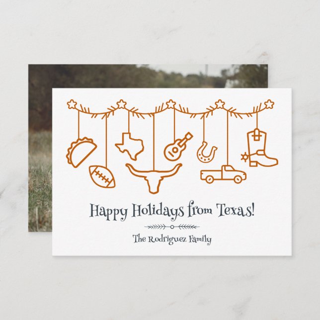 Burnt Orange Texas Holiday Hanging Icons (Front/Back)