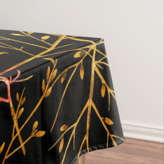 Burnt Orange Twigs on Black Tablecloth
