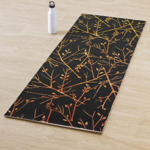 Burnt Orange Twigs on Black Yoga Mat