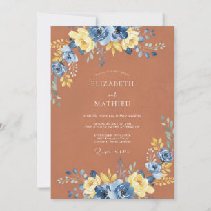 Burnt Orange Vivid Autumn Wedding Invitation