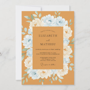 Burnt Orange Vivid Autumnal Wedding Invitation