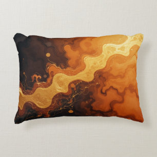 burnt orange watercolor background accent pillow