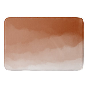 Burnt Orange Watercolor Ombre Bath Mat