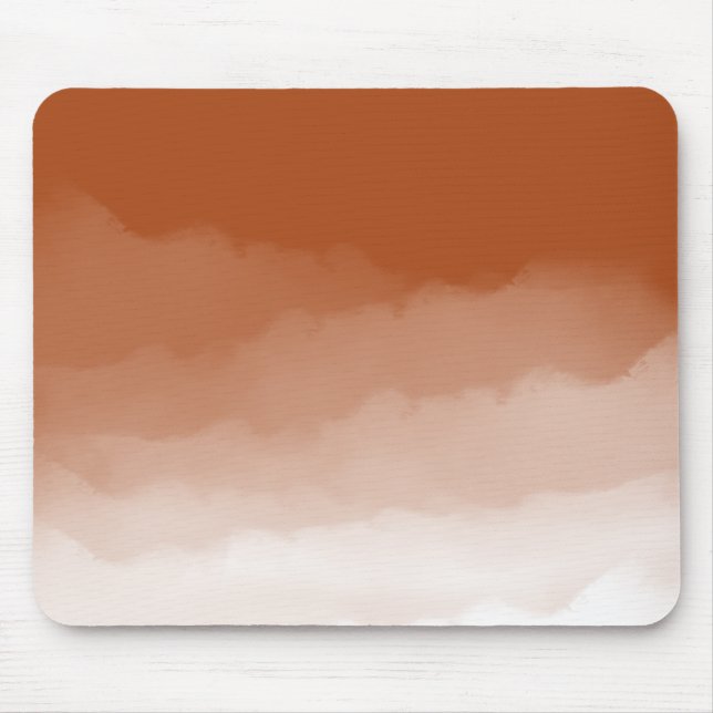  Burnt Orange Watercolor Ombre Mouse Pad (Front)