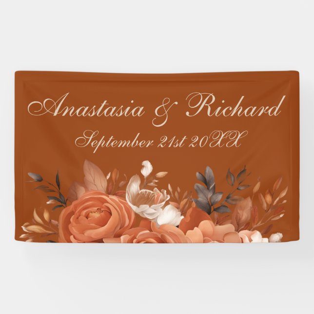 Burnt Orange Wedding Banner (Horizontal)