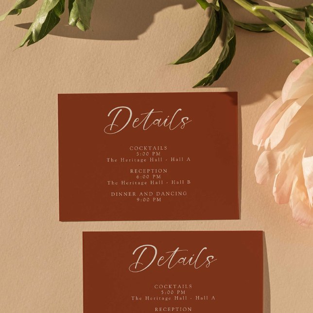 Burnt Orange Wedding Boho Details RSVP Card (Creator Uploaded)