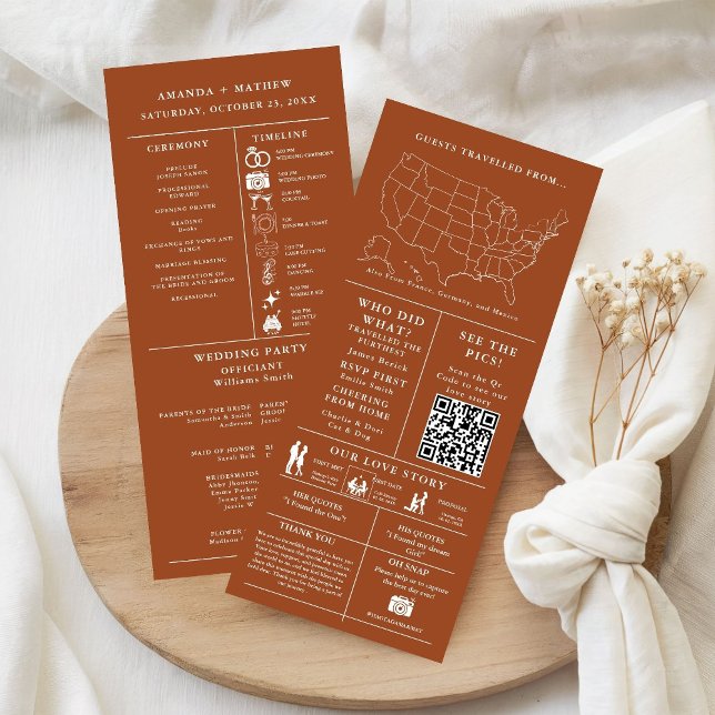 Burnt orange Wedding Infographic Program (Creator Uploaded)
