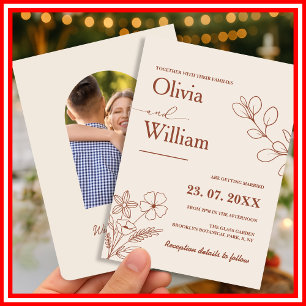 Burnt Orange Wedding Invitation