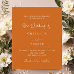 Burnt orange wedding invitation<br><div class="desc">Burnt orange background. Personalize and add your names and the details.
Back: dusty orange background.</div>