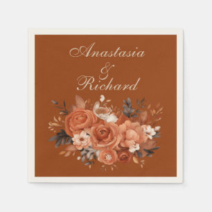 Burnt Orange Wedding Napkin