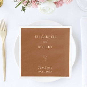 Burnt Orange Wedding Terracotta Simple Elegant Napkin