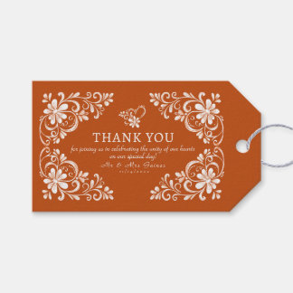 Burnt Orange Wedding Thank You Favour Gift Tag