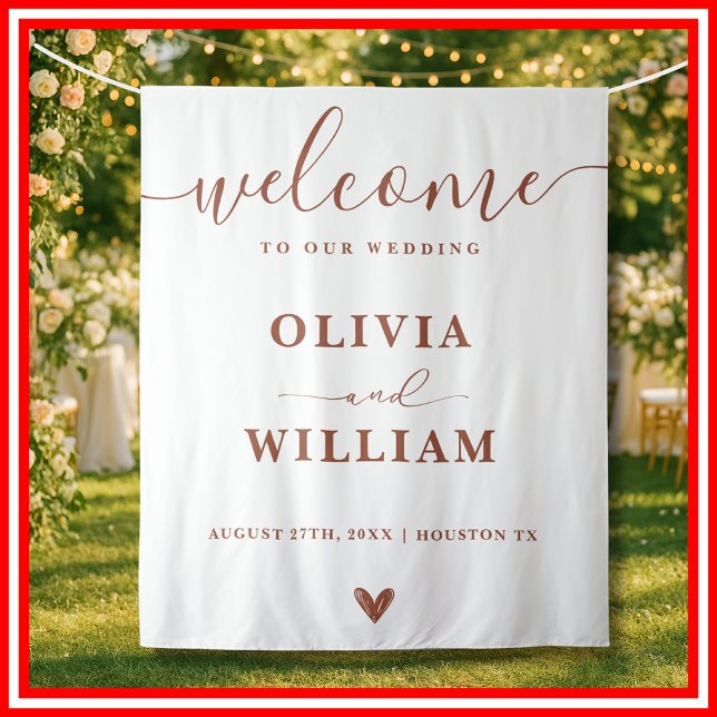 Burnt Orange Wedding | Welcome Tapestry (Creator Uploaded)