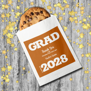Burnt Orange White Graduation Party Favour Bag