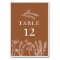 Burnt Orange Wildflower Table Card Number