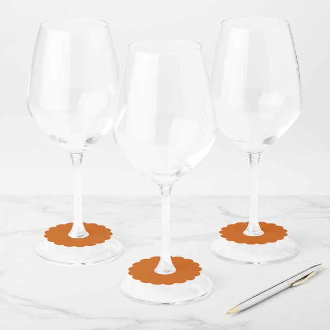 Burnt Orange Wine Glass Tag (Set)