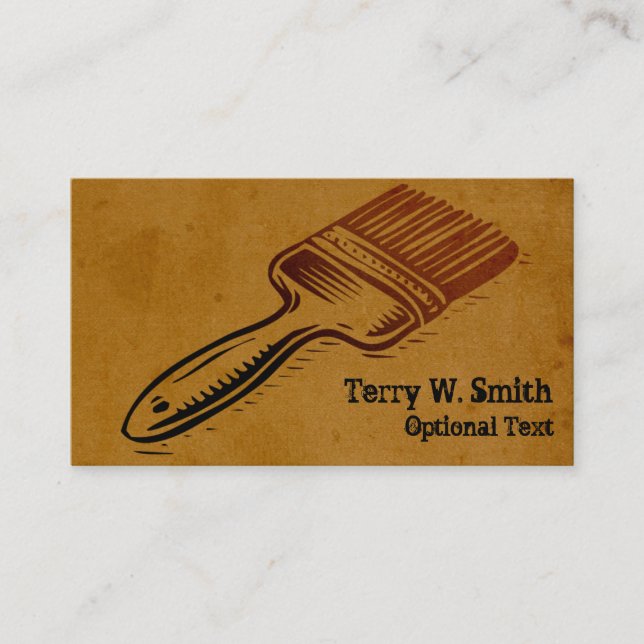 Burnt Paint Brush Business Card (Front)