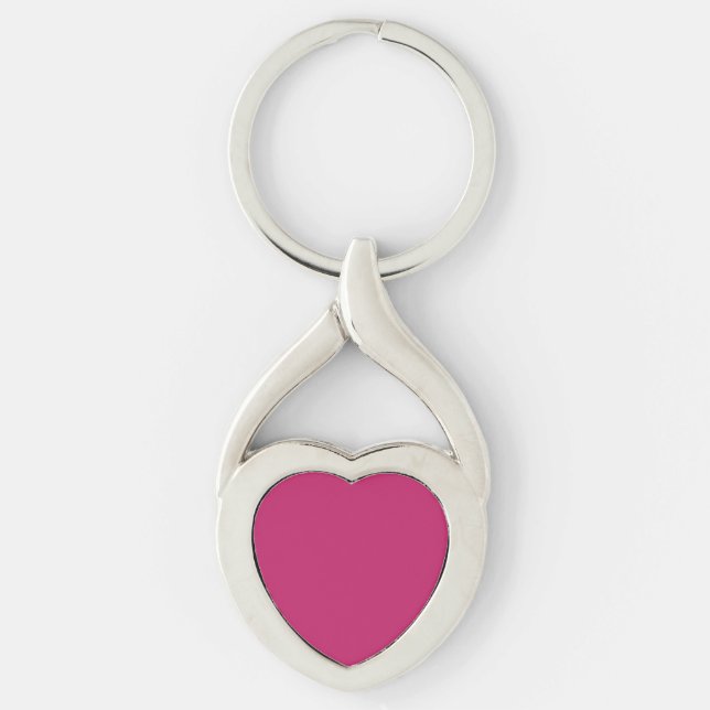 Burnt Pink Heart Metal Keychain (Front)