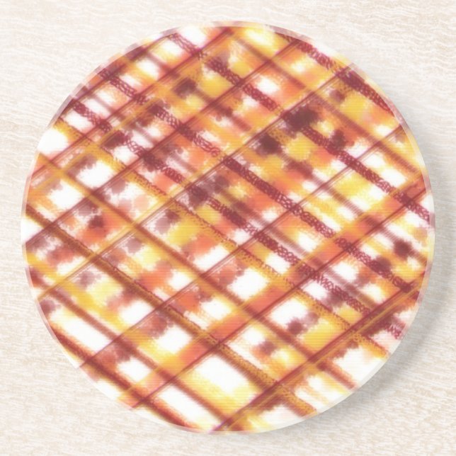 Burnt Plaid Coaster (Front)