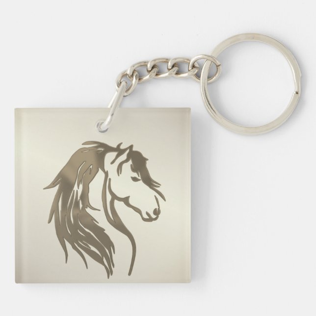 Burnt Platinum Horse Head Key Ring (Back)