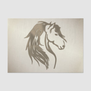 Burnt Platinum Horse Head Tissue Paper