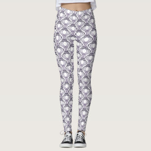Burnt Purple Finial Pattern Leggings