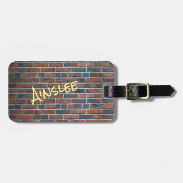 Burnt Red Brick Luggage Tag (Front Horizontal)