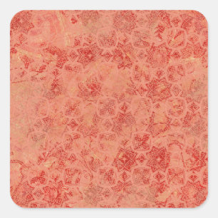 Burnt Red Orange Pattern Background Square Sticker