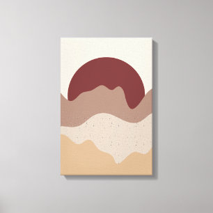Burnt Red Sun Wall Art – Earth Tone Poster