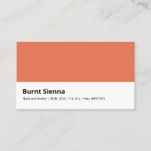 Burnt Sienna   "Bold and Earthy"  Business Card