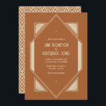 Burnt Sienna & Desert Taupe Art Deco Wedding Photo Invitation<br><div class="desc">Celebrate your special day in timeless style with this Customizable Art Deco Wedding Invitation, featuring elegant geometric design elements inspired by the glamour of the 1920s. The fully editable SVG layout allows you to personalize the front and back colors for a truly unique, trend-forward look. Perfect for modern weddings, Gatsby-inspired...</div>