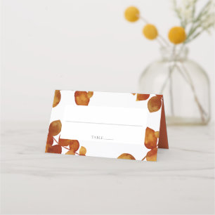 Burnt Sienna Eucalyptus Boho Floral Wedding Place Card