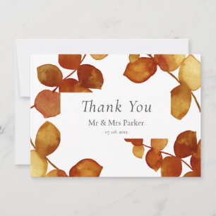 Burnt Sienna Eucalyptus Boho Thank You Card