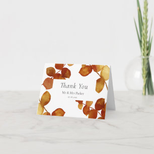 Burnt Sienna Eucalyptus Boho Thank You Card