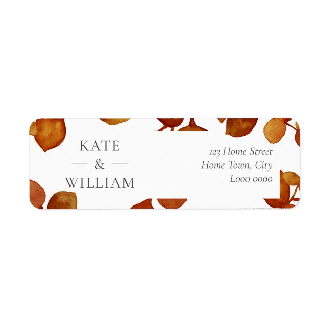 Burnt Sienna Eucalyptus Leaves Address Label (Front)